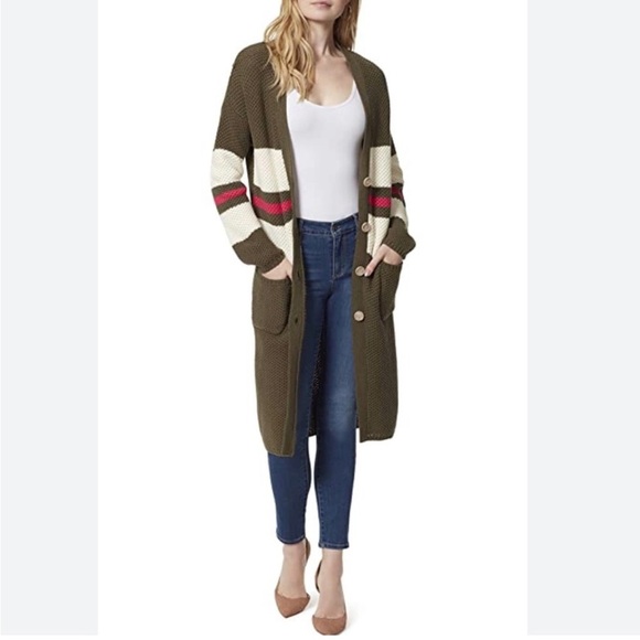 Jessica Simpson Marina Varsity cardigan duster nwt women’s size small. - Picture 1 of 10